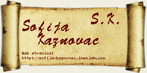Sofija Kaznovac vizit kartica